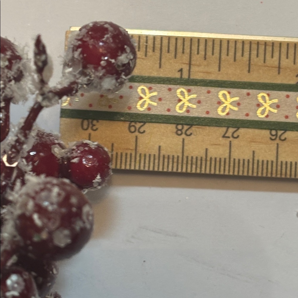 Snow Frosted Red Berry Stems Glitter Red Berries Eucalyptus Picks Set of 12 NWT - Picture 11 of 16